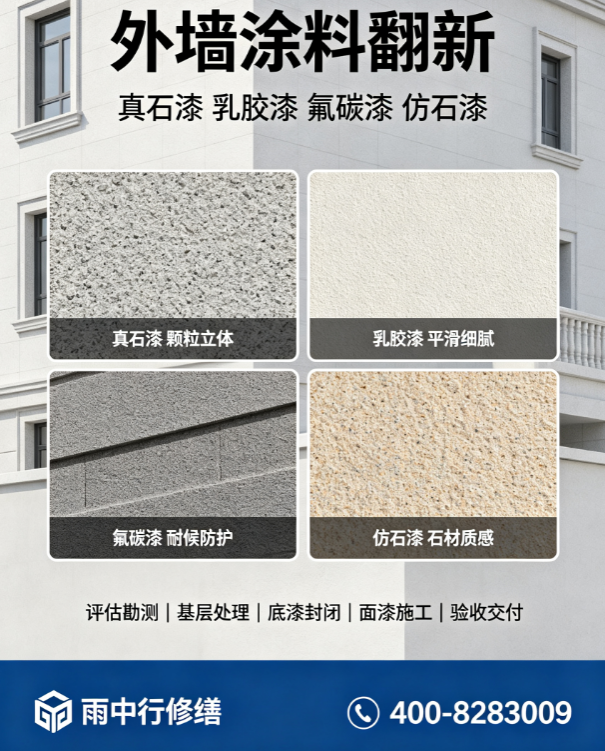 瓷砖外墙基础水性平涂改涂服务